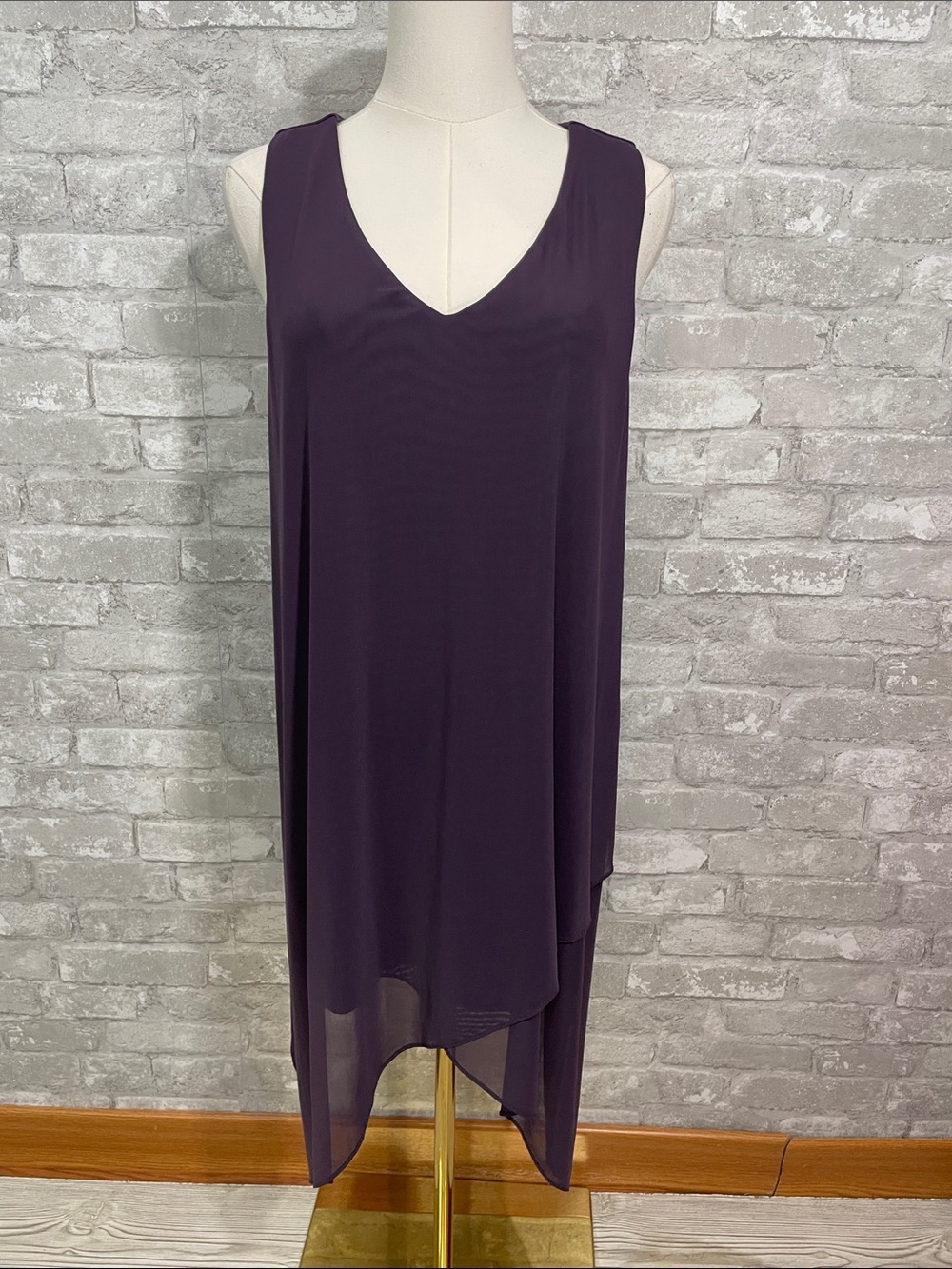 Soma Plum Sleeveless V-Neck Asymmetrical Tunic